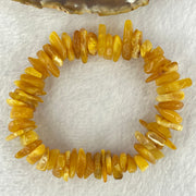 Natural Beeswax Raw Stone Irregular Beads Bracelet 天然蜜蜂蜡原石手链 22.59g 18.5cm 21.6 by 12.6 by 4.7mm, 13.1 by 11.7 by 4.8mm 54pcs - Huangs Jadeite and Jewelry Pte Ltd