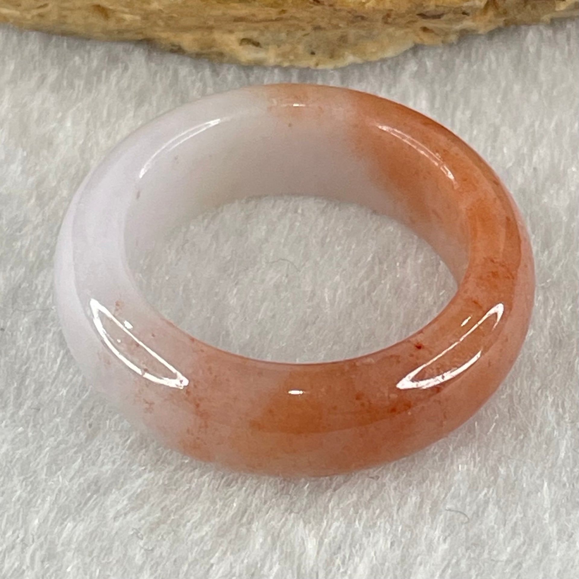 Type A Reddish Brown and Light Lavender Jadeite Ring 4.37g 6.8 by 4.0mm US7.4 HK16.2 (Very Slight Internal Line) - Huangs Jadeite and Jewelry Pte Ltd