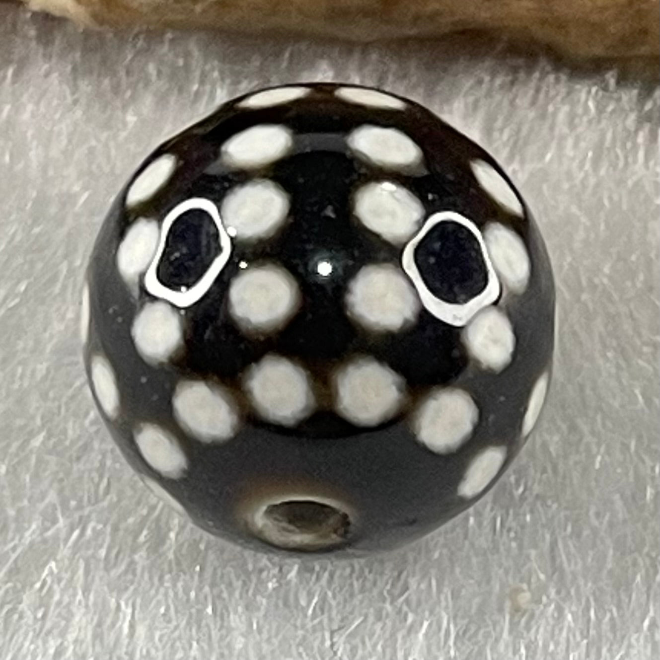 Natural Powerful Tibetan Old Oily Agate 50 Eyes Dzi Bead Heavenly Master (Tian Zhu) 五十眼天诛 1.47g 10.2 by 10.4mm - Huangs Jadeite and Jewelry Pte Ltd
