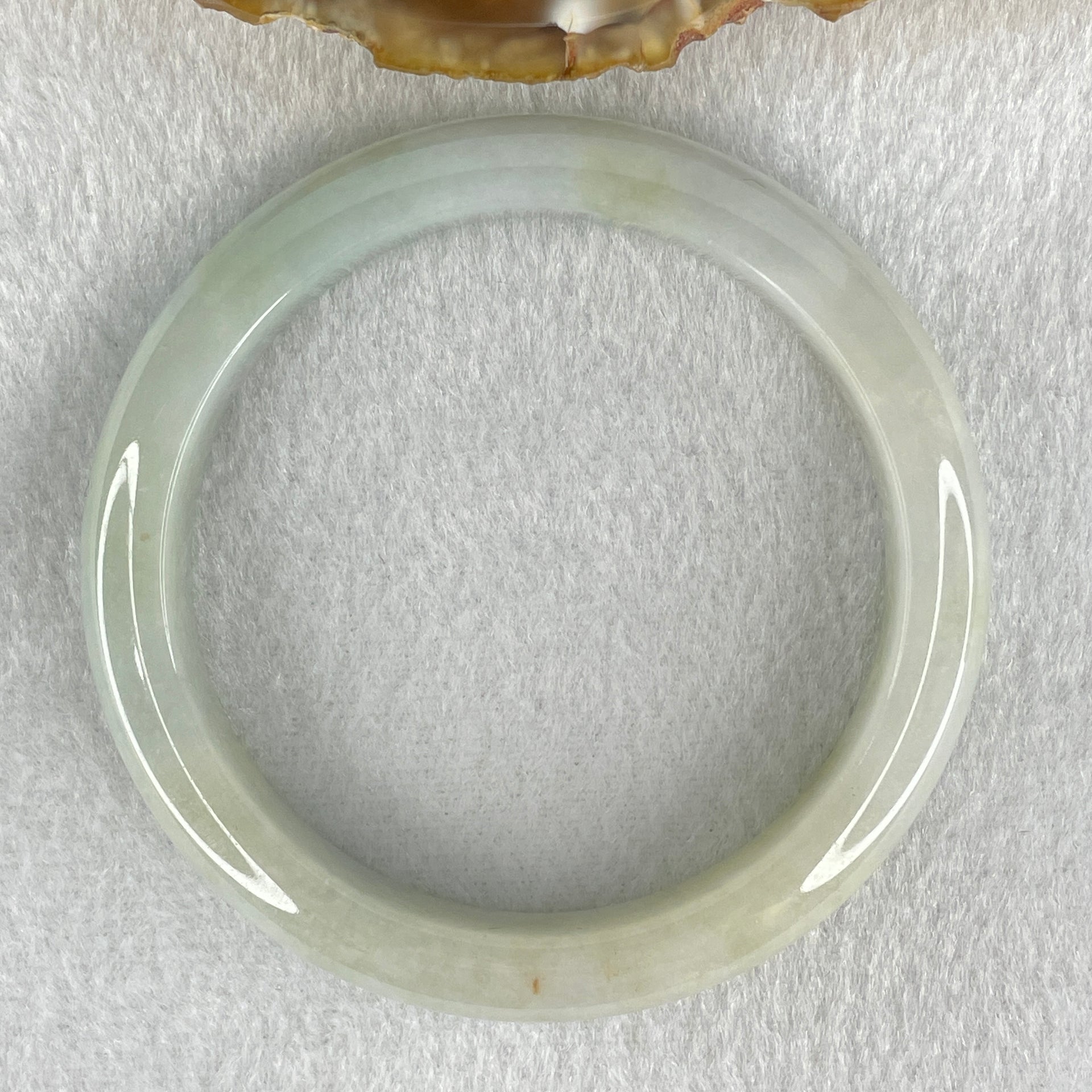 Type A Light Blueish green with Faint Green Jadeite Bangle 49.90g Internal Diameter 57.1mm 11.5 by 8.5mm (Very Slight Internal Lines) - Huangs Jadeite and Jewelry Pte Ltd