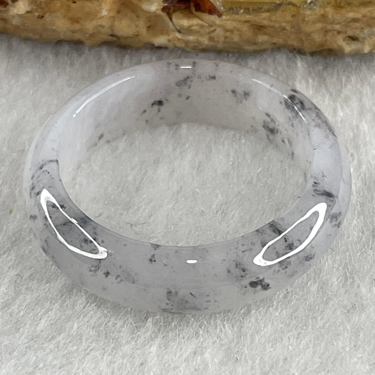 Type A Semi Icy Wuji Grey Jadeite Ring3.32g 6.0 by 3.2mm US 9.2 HK 20.5 (Close to Perfect )