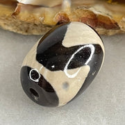 Natural Powerful Tibetan Old Oily Agate Tiger Tooth Daluo Dzi Bead Heavenly Master (Tian Zhu) 虎呀天诛 5.21g 18.5 by 13.6mm - Huangs Jadeite and Jewelry Pte Ltd