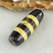 Natural Powerful Tibetan Old Oily Agate 3 Lines Dzi Bead Heavenly Master (Tian Zhu) 三行天诛 5.04g 29.0 by 10.5mm - Huangs Jadeite and Jewelry Pte Ltd