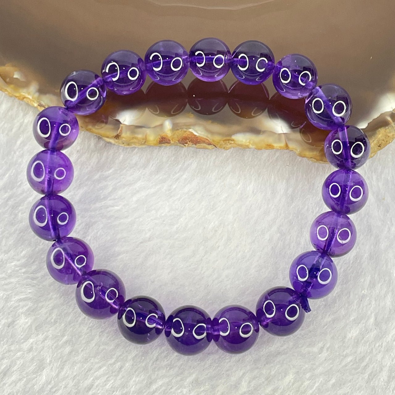 Very Good Grade Natural Amethyst Bracelet 24.97g 16cm 9.9mm 20 Beads - Huangs Jadeite and Jewelry Pte Ltd