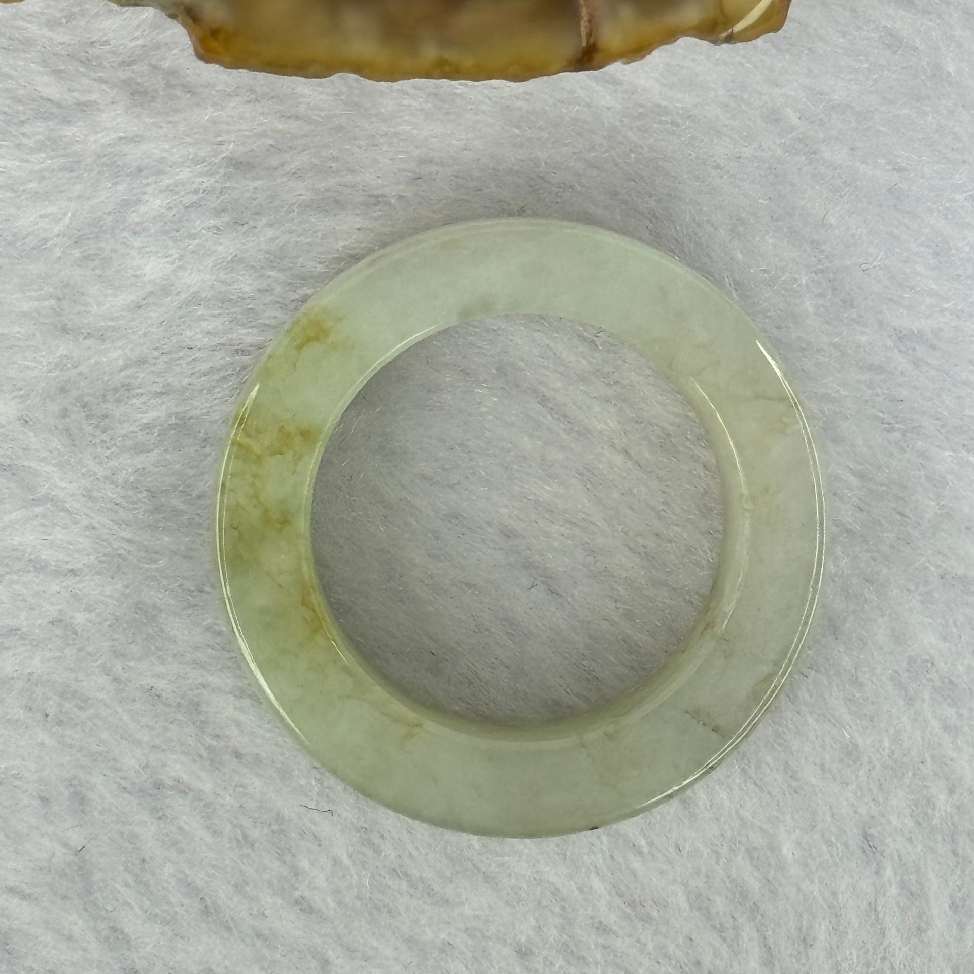 Type A Light Green and Yellow Brown Patches Jadeite Ring 8.91g 9.0 by 4.4mm US8 HK17.6 - Huangs Jadeite and Jewelry Pte Ltd