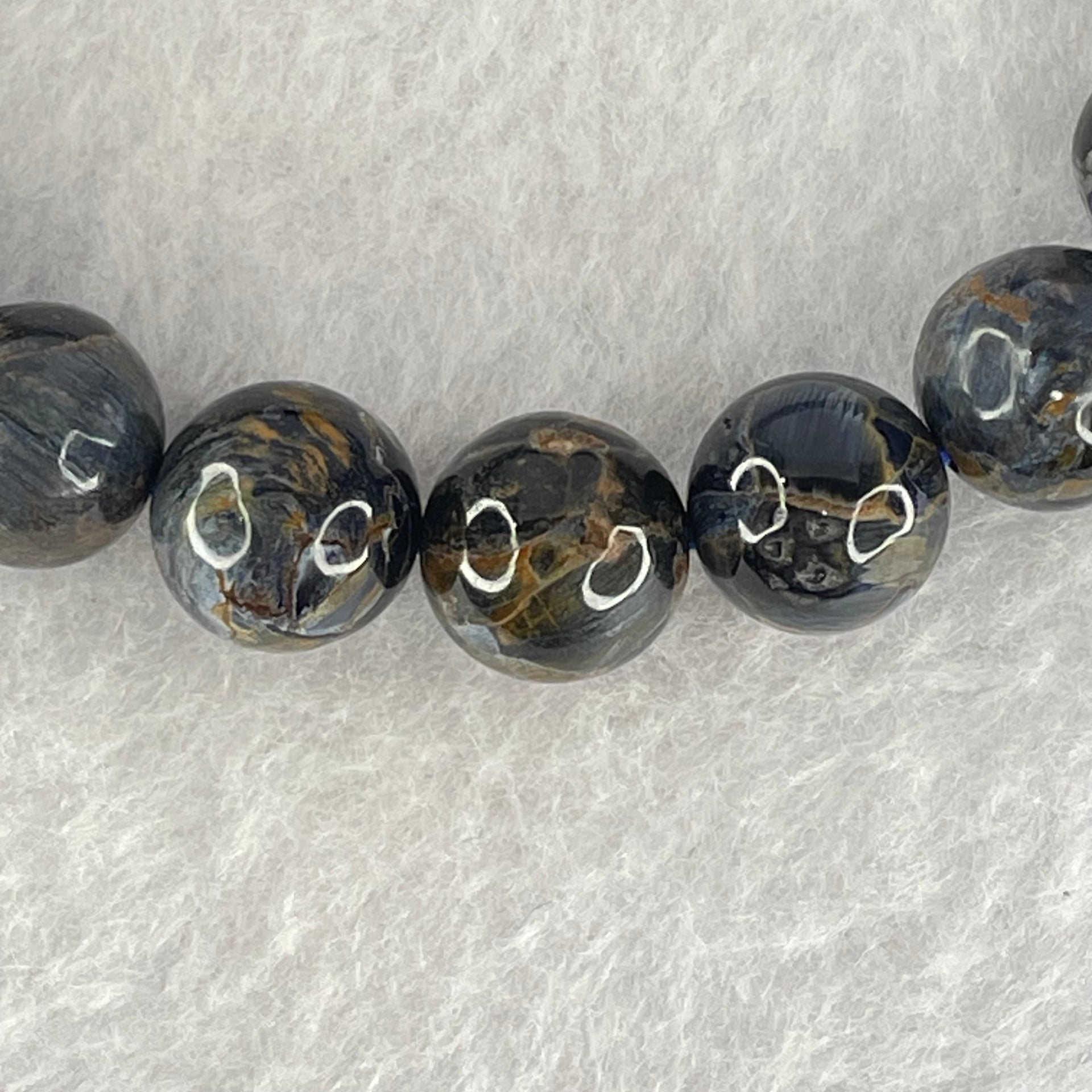 Good Grade Natural Petersite Beads Bracelet 30.14g 17cm 10.8mm 19 Beads - Huangs Jadeite and Jewelry Pte Ltd