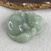 Natural Type A Green Jadeite Milo Laughing Buddha Pendant 47.59g 46.1 by 48.7 by 14.6mm - Huangs Jadeite and Jewelry Pte Ltd