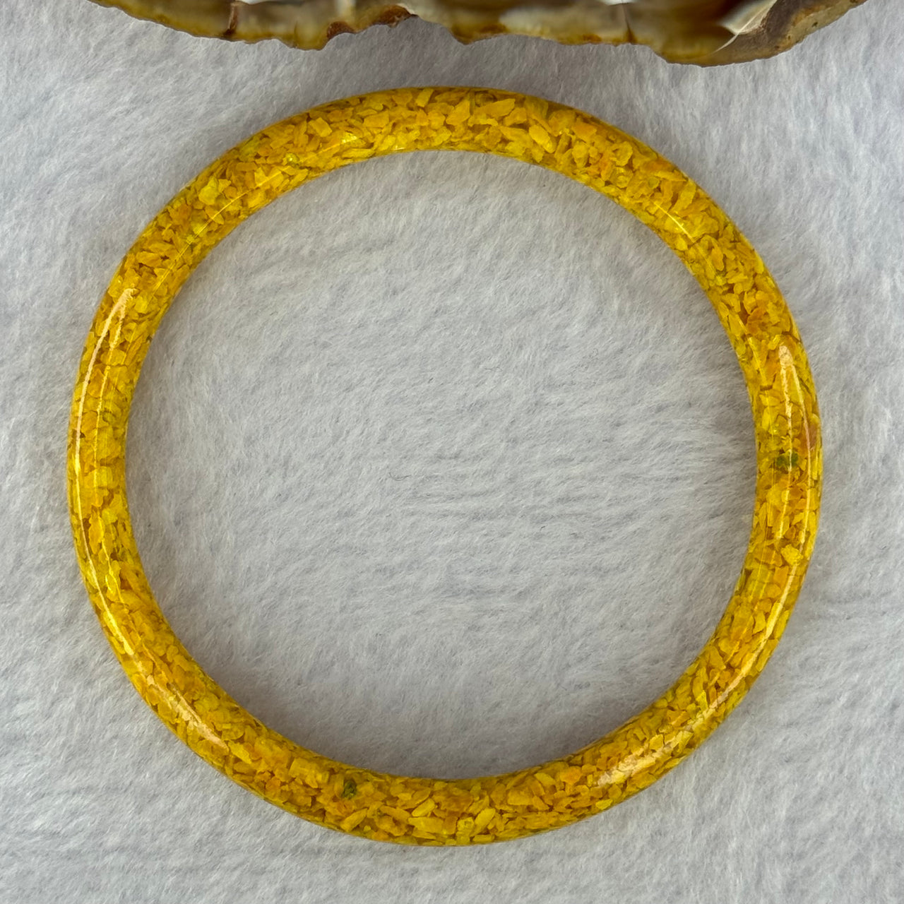 Natural Yellow Cinnabar Bangle 20.30g Internal Diameter 57.7mm  9.9 by 6.3mm - Huangs Jadeite and Jewelry Pte Ltd