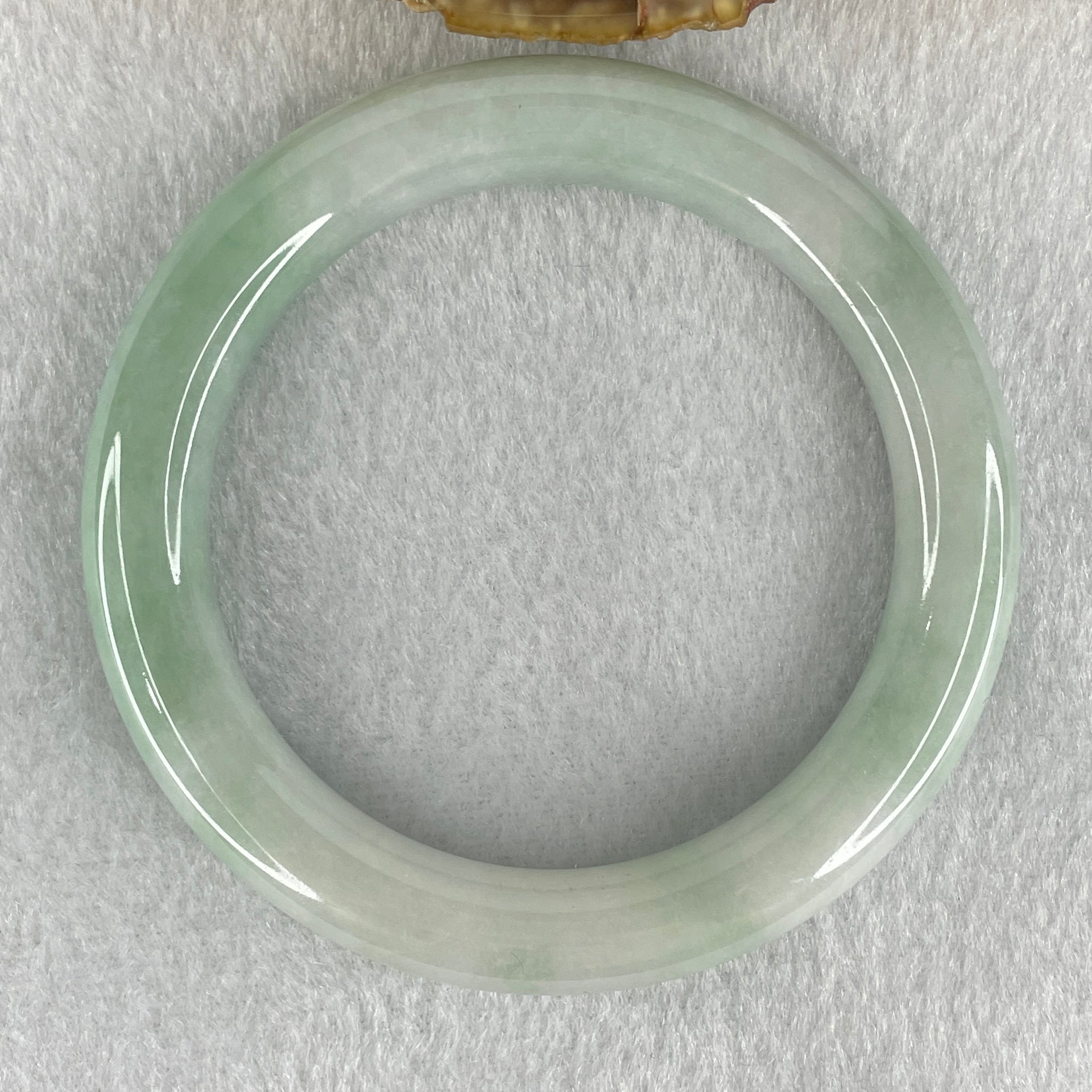 Type A Light Green to White Jadeite Bangle 56.38g Internal Diameter 55.8mm 10.7 by 10.0mm (Internal Lines) - Huangs Jadeite and Jewelry Pte Ltd