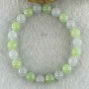 Type A Green and Lavender Jadeite Beads Bracelet 27.26g 16.5cm 9.0mm 22 Beads - Huangs Jadeite and Jewelry Pte Ltd