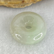 Type A Light Green With White Spots Jadeite Ping An Kou Donut Pendant 3.32g 17.2 by 5.8mm - Huangs Jadeite and Jewelry Pte Ltd