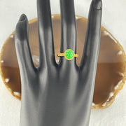 Type A Green Burmese Feng Shui Jade jadeite ring in 18k yellow gold & natural diamonds 2.05g US 7 HK 14 - Huangs Jadeite and Jewelry Pte Ltd