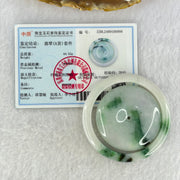 Type A Green Lavender with Green Piao Hua Baby Jadeite Bangle Inner Diameter 45.8mm and Ping An Kou Donut Set 44.52g 6.5 by 6.0mm 42.6 by 8.1mm - Huangs Jadeite and Jewelry Pte Ltd