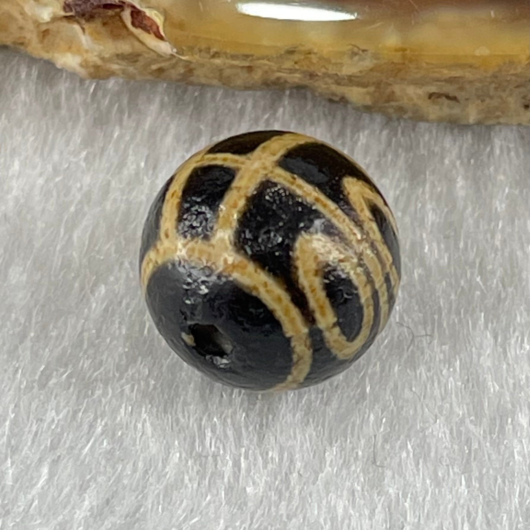 Natural Powerful Tibetan Old Oily Agate 4 Eyes Dzi Bead Heavenly Master (Tian Zhu) 四眼天诛 1.47g 10.1 by 10.3mm - Huangs Jadeite and Jewelry Pte Ltd