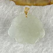 Natural Type A Light Green Jadeite Paw Pendant in 18K Yellow Gold Clasp 2.26g 17.9 by 14.2 by 4.6mm - Huangs Jadeite and Jewelry Pte Ltd
