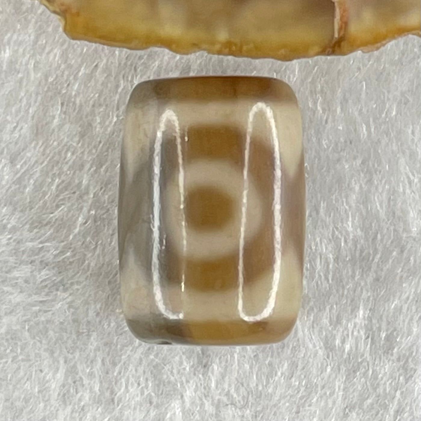 Natural Powerful Tibetan Old Oily Agate 3 Eyes Dzi Bead Heavenly Master (Tian Zhu) 三眼天诛 3.50g 16.0 by 11.0mm - Huangs Jadeite and Jewelry Pte Ltd