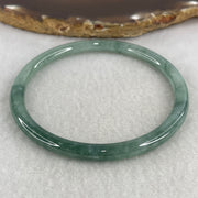 Natural Type A Green Jadeite Bangle | 58.3mm Inner Diameter (16.78g 5.6x5.6mm | External Rough | Organic Earth Texture & Heart Harmony) - Huangs Jadeite and Jewelry Pte Ltd
