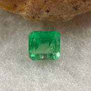 Natural Colombia Vivid Green Emerald (Beryl) Cut-Cornered Square Step cut 0.43ct 4.6 by 4.5 by 3.2mm - Huangs Jadeite and Jewelry Pte Ltd
