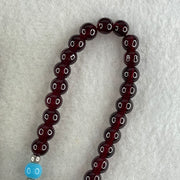Man Made Red with Blue and Red Agate Beads Necklace 27.08g 52cm 6.4mm 76Beads - Huangs Jadeite and Jewelry Pte Ltd