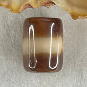 Natural Powerful Tibetan Old Oily Agate One Line Dzi Bead Heavenly Master (Tian Zhu) 2.44g 13.3 by 10.1mm - Huangs Jadeite and Jewelry Pte Ltd