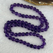 Good Grade Natural Amethyst Necklace 46.46g 52cm 7.7mm 75 Beads - Huangs Jadeite and Jewelry Pte Ltd