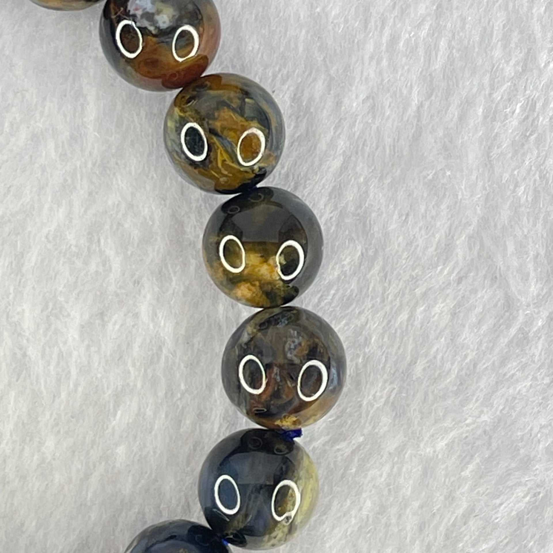 Good Grade Natural Petersite Beads Bracelet 30.61g 17cm 10.8mm 19 Beads - Huangs Jadeite and Jewelry Pte Ltd