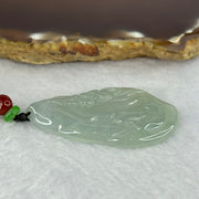 Type A Semi ICY Light Green Jadeite Benefactor with Lotus Flower Pendent 12.08g 46.4 by 27.6 by 4.8mm - Huangs Jadeite and Jewelry Pte Ltd