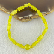 Natural Yellow Serpentine Mini Cube Beads Bracelet 6.36g 4.4mm 29 Beads - Huangs Jadeite and Jewelry Pte Ltd