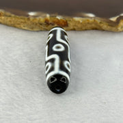 Natural Powerful Tibetan Old Oily Agate 9 Eyes Dzi Bead Heavenly Master (Tian Zhu) 九眼天诛 13.45g 48.4 by 12.7mm - Huangs Jadeite and Jewelry Pte Ltd