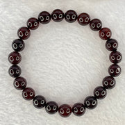 Natural Dark Red Blood Amber Beads Bracelet 天然血珀手链 8.12g 17cm 8.7mm 23 Beads - Huangs Jadeite and Jewelry Pte Ltd
