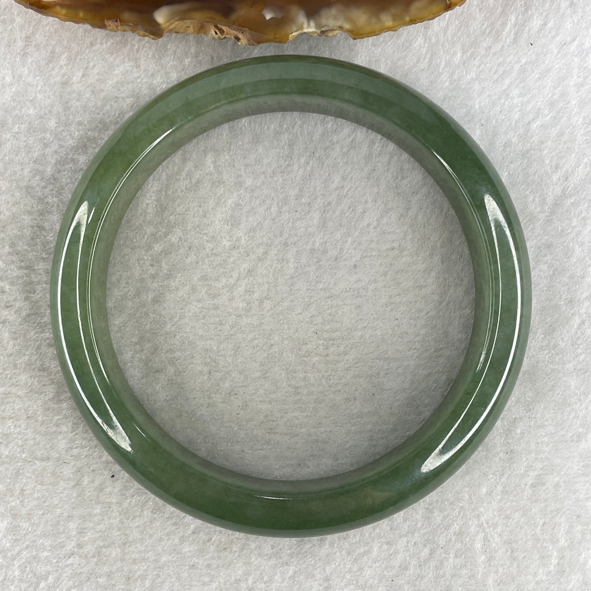 Certified Type A Green Jade Jadeite Bangle 274.22ct 54.84g Inner Diameter 58.05mm Thickness 13.3 by 7.8mm (Perfect) with NGI Cert - Huangs Jadeite and Jewelry Pte Ltd