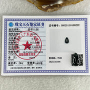 Type A Translucent Black Omphacite Jadeite Tear Drop Cabouchon Stone For Setting 0.87g 14.2 by 8.3 by 4.6mm - Huangs Jadeite and Jewelry Pte Ltd