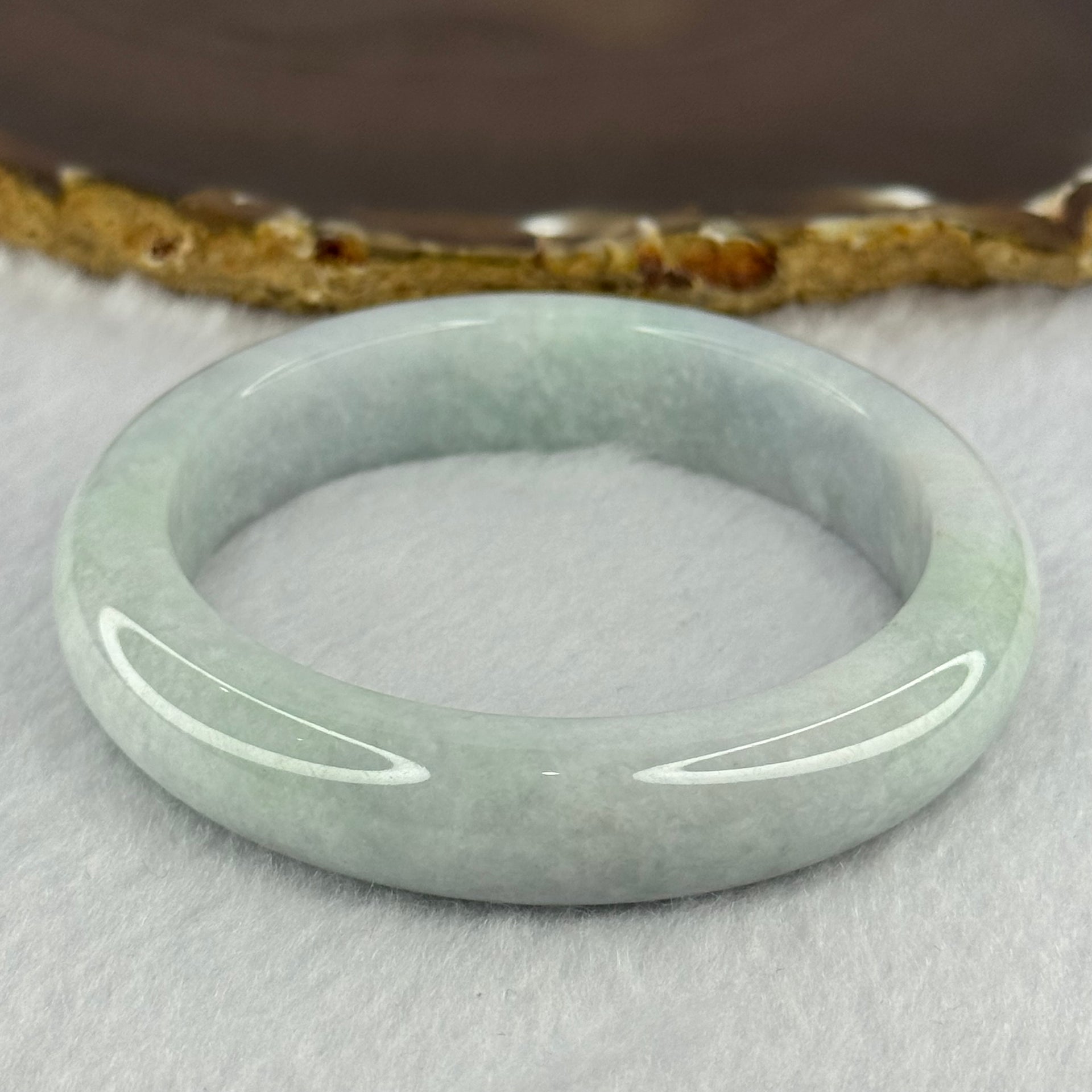 Type A Light Lavender Green Jadeite Bangle 65.05g Internal Diameter 56.4mm 13.3 by 8.8mm (Very Slight Internal Line) - Huangs Jadeite and Jewelry Pte Ltd