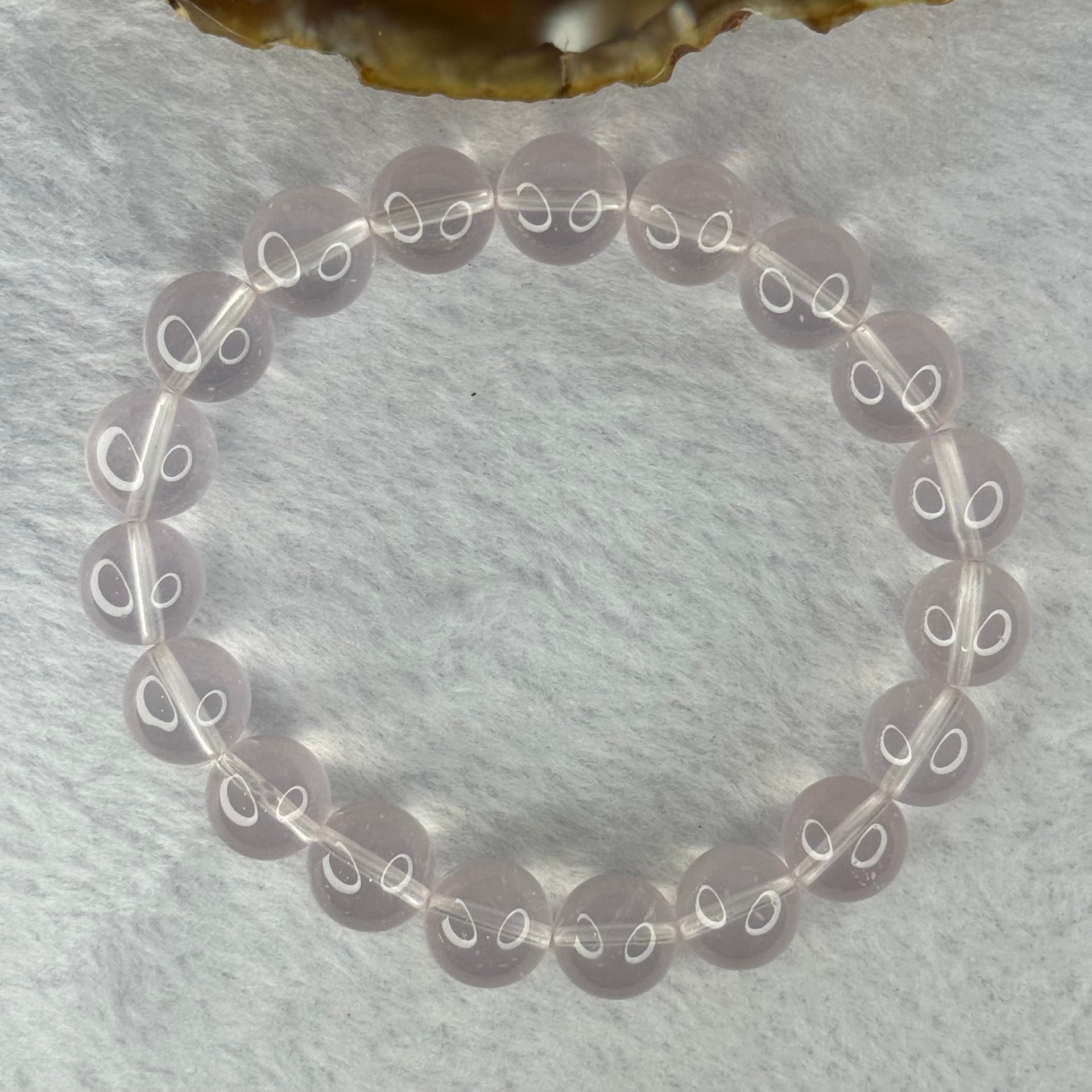 Natural Rose Quartz Beads Bracelet 天然玫瑰石英珠手链 32.16g 17.5cm 10.9mm 19 Beads - Huangs Jadeite and Jewelry Pte Ltd