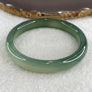 Certified Natural Icy Green Agate Bangle 33.52g Internal Diameter 58.3mm 10.7 by 7.5mm ( Perfect) - Huangs Jadeite and Jewelry Pte Ltd