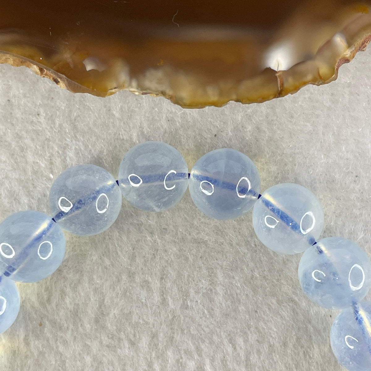 Certified Natural Average Grade Aquamarine Beads Bracelet | 16.5cm 19 Beads 10.6mm (30.98g | Serene Calm, Fluid Communication & Water Element Energy Shield)