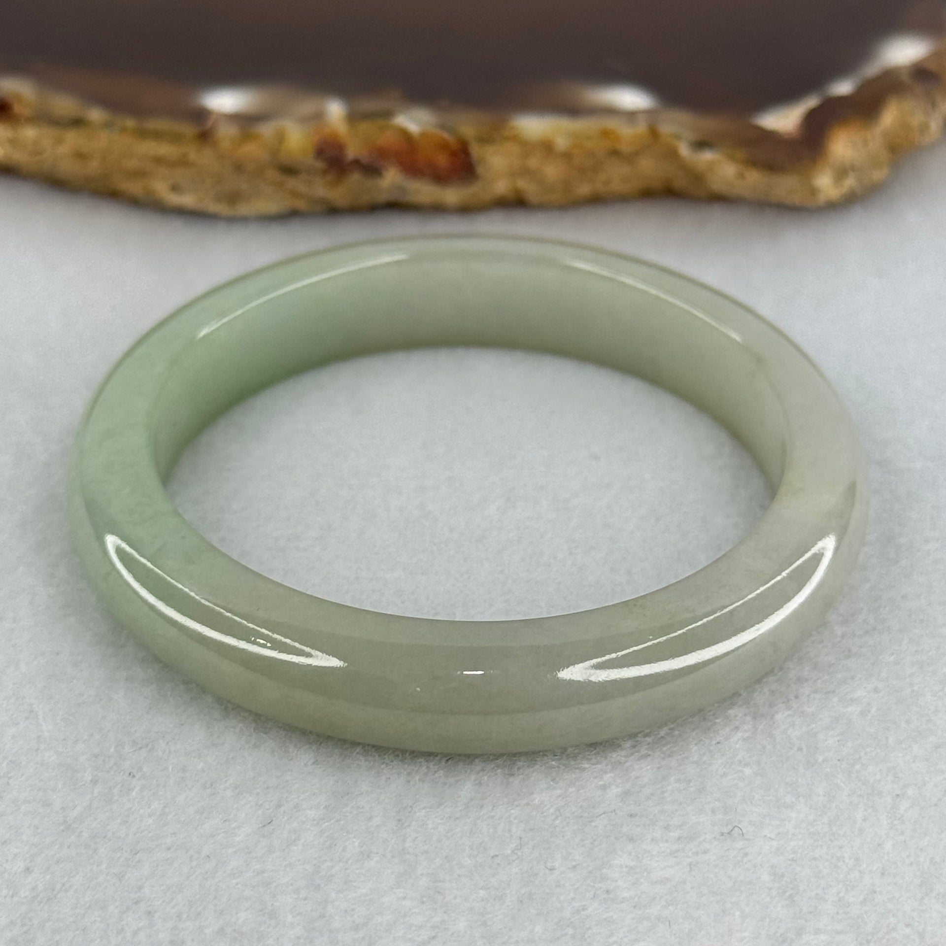 Baby Kids Type A Light Green Jadeite Bangle Internal Diameter 44.3mm 23.73g 8.9 by 6.4mm (Perfect) - Huangs Jadeite and Jewelry Pte Ltd