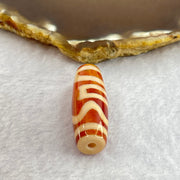 Natural Powerful Tibetan Old Oily Red Orange White Agate Sky Door Serenity 1 Eye Dzi Bead Heavenly Master (Tian Zhu) 一眼天诛 9.44g 38.1 by 12.5mm - Huangs Jadeite and Jewelry Pte Ltd