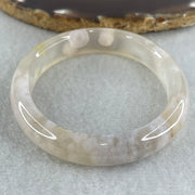 Natural Pink with Purple Flower Agate Set Oval Bangle 101.87g Inner Diameter 56.0mm 11.2 by 7.2mm - Huangs Jadeite and Jewelry Pte Ltd