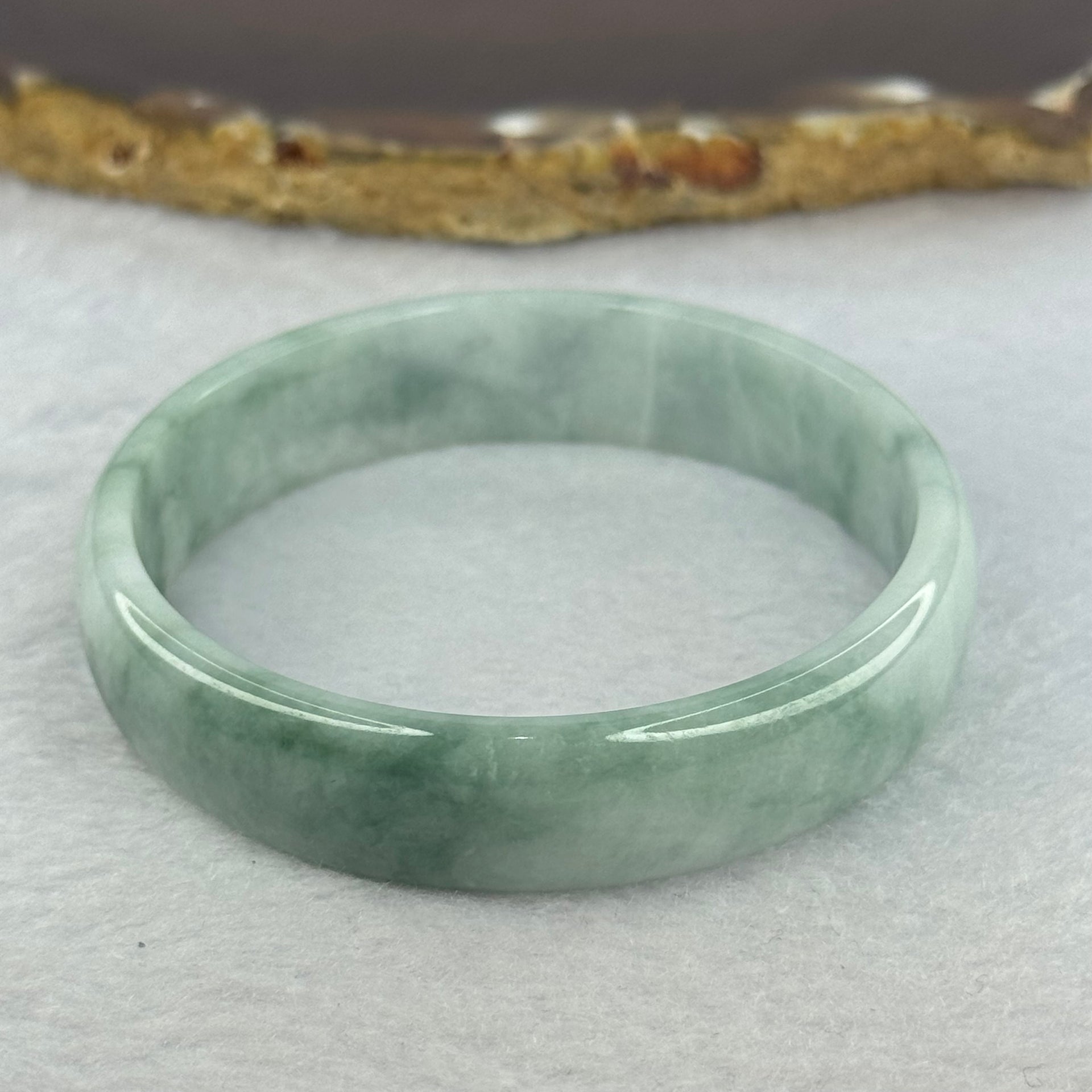 Type A Deep Green and Lavender Piao Hua Jadeite Bangle 27.61g Internal Diameter 52.4mm 12.6 by 5.5mm (Internal Line) - Huangs Jadeite and Jewelry Pte Ltd