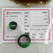 Certified Type A Burmese Old Mine Green Om Mani PadMe Hum Jade Jadeite Ring 11.31g US13.75 HK31 Inner Diameter 23.1mm - Huangs Jadeite and Jewelry Pte Ltd