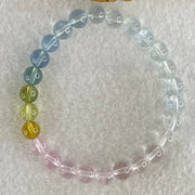 Very Very High Grade Transparent Natural Morganite Beryl Beads Bracelet 13.27g 15.5cm 7.3mm 26 Beads - Huangs Jadeite and Jewelry Pte Ltd