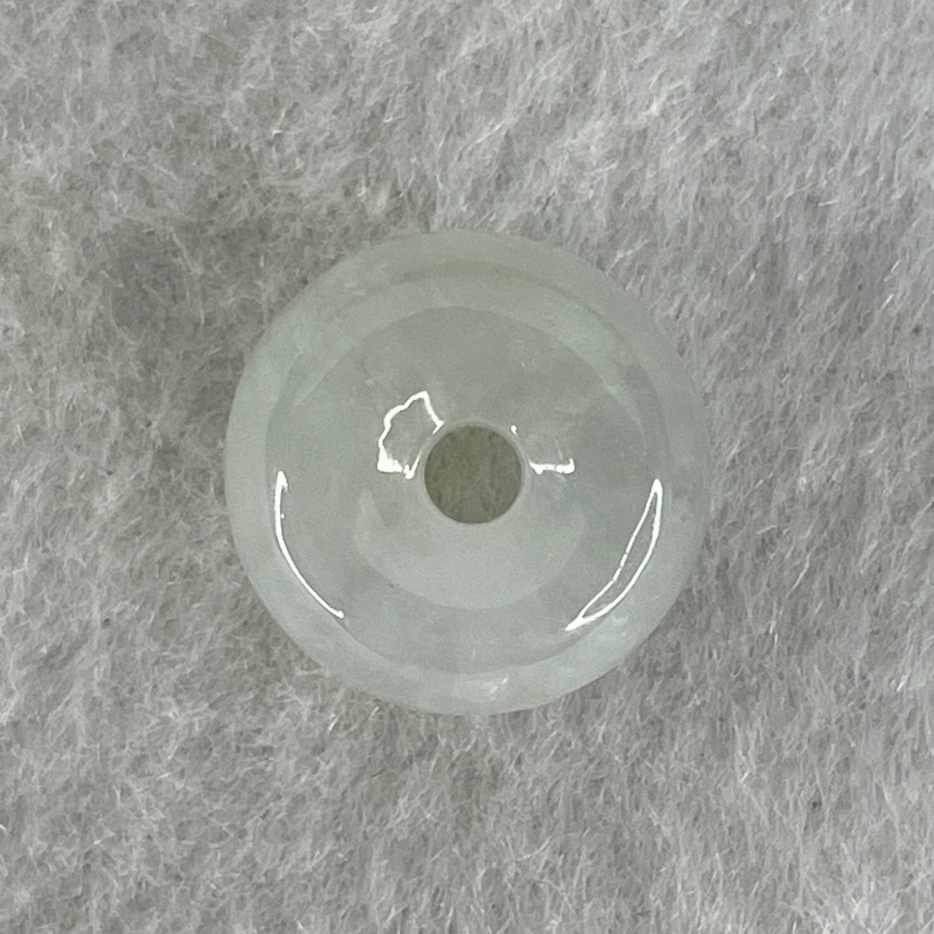 Type A Semi Icy Sky Blue Jadeite Ping An Kou Charm/Pendant 2.56g 13.4 by 7.2mm - Huangs Jadeite and Jewelry Pte Ltd