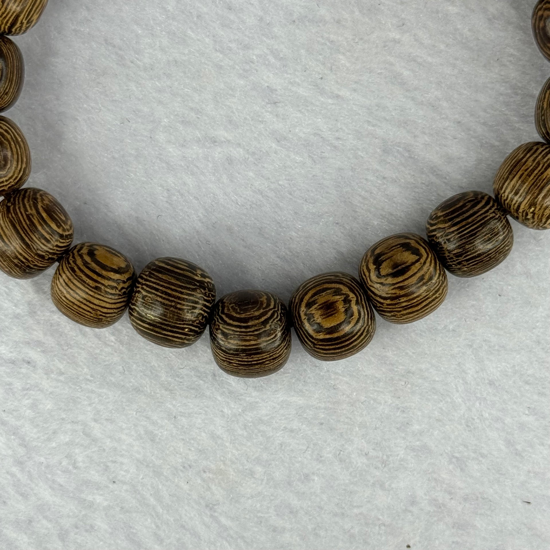 Natural Wenge Wooden Beads Bracelets 天然鸡翅木手链 9.65g 16.5cm 9.9mm 21 Beads - Huangs Jadeite and Jewelry Pte Ltd