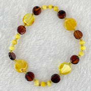 Natural Mixed Color Amber Beads Bracelet 3.59g 17cm 11.0 by 3.1mm 4pcs 7.9 by 4.0mm 8pcs - Huangs Jadeite and Jewelry Pte Ltd