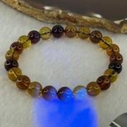 Natural Mixed Color Amber Beads Bracelet 6.49g 15.5cm 8.1mm 23 Beads - Huangs Jadeite and Jewelry Pte Ltd