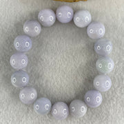 Type A Lavender Jadeite Beads Bracelet 52.68g 15.5cm 12.5mm 16 Beads - Huangs Jadeite and Jewelry Pte Ltd
