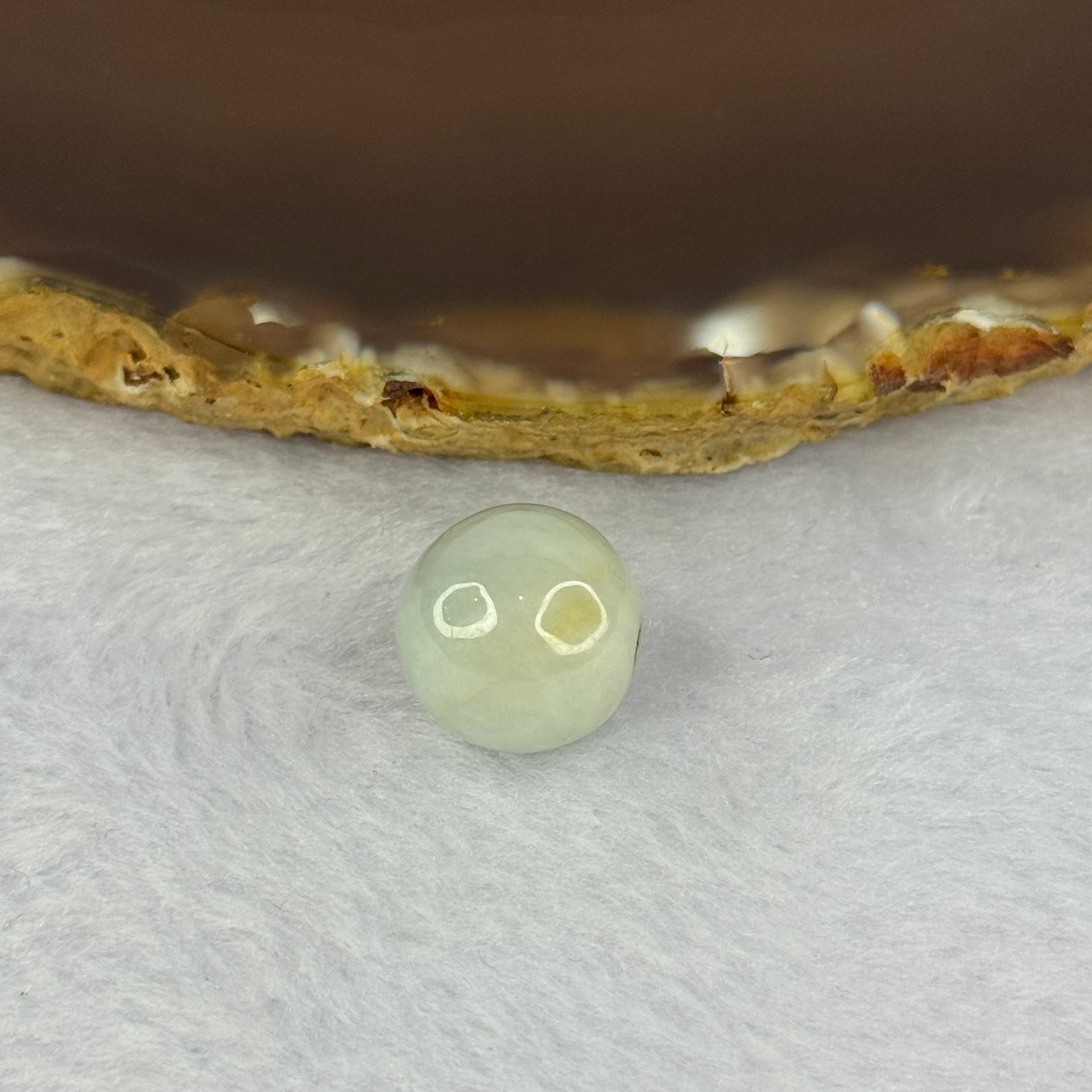 Type A Sky Blue with Yellow Jadeite Bead for Bracelet/Necklace/Earrings/Ring 4.15g 13.6mm - Huangs Jadeite and Jewelry Pte Ltd