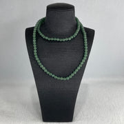 Certified Natural Type A Semi icy Blueish Green Jadeite Beads Necklace 29.75g 58cm 5.2mm 122 Beads - Huangs Jadeite and Jewelry Pte Ltd