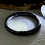 Type A Black Grey Wuji Jadeite Baby Bangle 15.03g Internal Diameter 40.8mm 6.4 by 6.5mm - Huangs Jadeite and Jewelry Pte Ltd